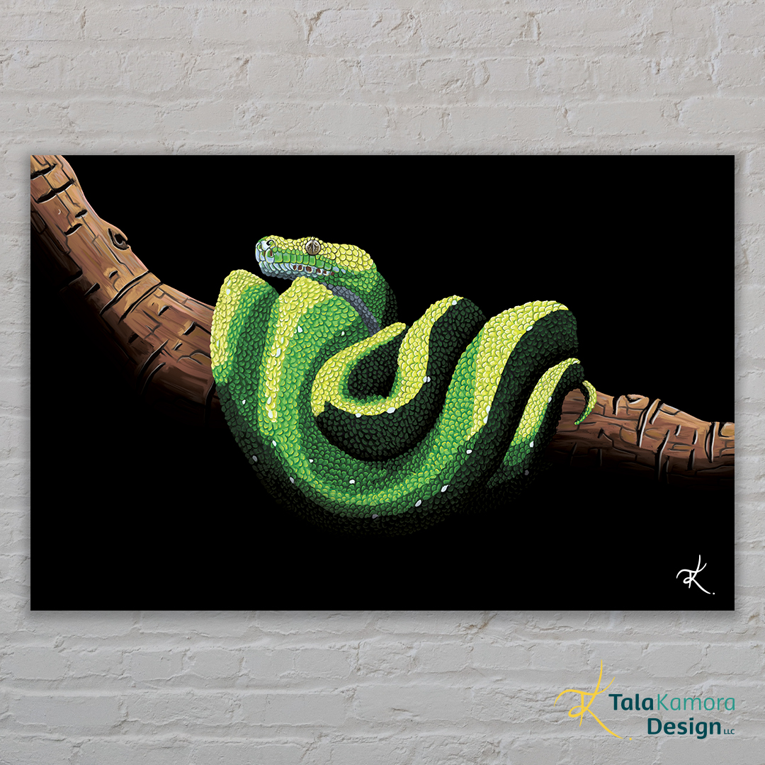 Green Tree Python Digital Art